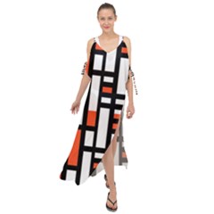 Linear Sequence Pattern Design Maxi Chiffon Cover Up Dress by dflcprints