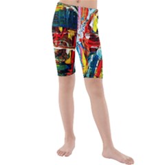 Red Aeroplane 7 Kids  Mid Length Swim Shorts by bestdesignintheworld