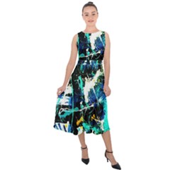 Brain Reflections 6 Midi Tie-back Chiffon Dress