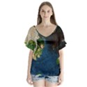 Avocado 3 V-Neck Flutter Sleeve Top View1