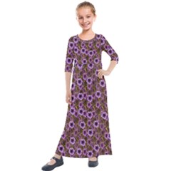 The Sky Is Not The Limit For A Floral Delight Kids  Quarter Sleeve Maxi Dress by pepitasart