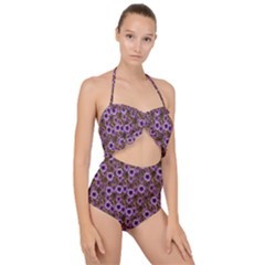 The Sky Is Not The Limit For A Floral Delight Scallop Top Cut Out Swimsuit by pepitasart