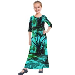 Hot Day In Dallas 50 Kids  Quarter Sleeve Maxi Dress