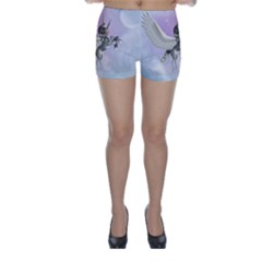 Cute Little Pegasus In The Sky, Cartoon Skinny Shorts by FantasyWorld7