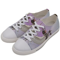 Cute Little Pegasus In The Sky, Cartoon Women s Low Top Canvas Sneakers by FantasyWorld7