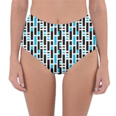 Linear Sequence Pattern Design Reversible High-waist Bikini Bottoms by dflcprintsclothing