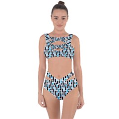 Linear Sequence Pattern Design Bandaged Up Bikini Set 