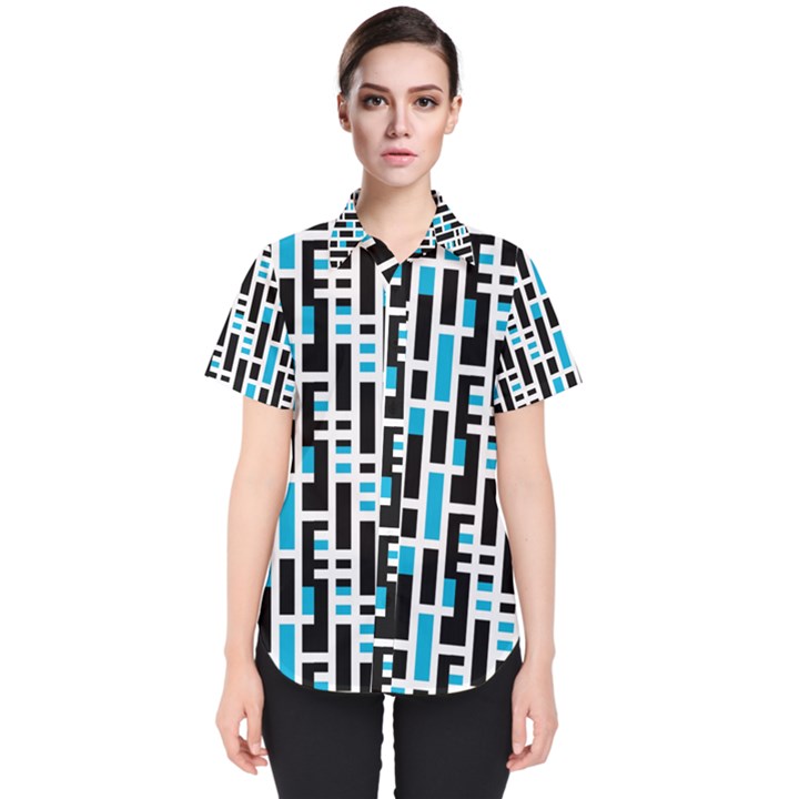 Linear Sequence Pattern Design Women s Short Sleeve Shirt