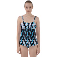 Linear Sequence Pattern Design Twist Front Tankini Set by dflcprintsclothing