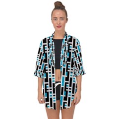 Linear Sequence Pattern Design Open Front Chiffon Kimono by dflcprintsclothing