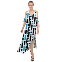 Linear Sequence Pattern Design Maxi Chiffon Cover Up Dress by dflcprintsclothing