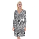 Maze Draw Long Sleeve Velvet Front Wrap Dress View1