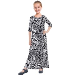 Maze Draw Kids  Quarter Sleeve Maxi Dress by MRTACPANS