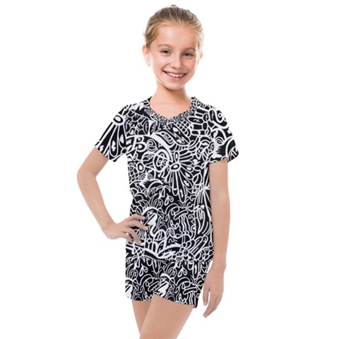 Maze Draw Kids  Mesh Tee And Shorts Set by MRTACPANS