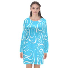 Scribble Reason Design Pattern Long Sleeve Chiffon Shift Dress  by Sapixe