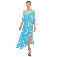 Scribble Reason Design Pattern Maxi Chiffon Cover Up Dress by Sapixe