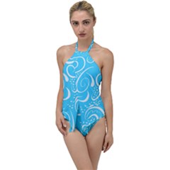 Scribble Reason Design Pattern Go With The Flow One Piece Swimsuit