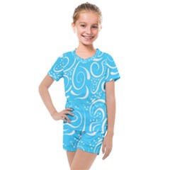 Scribble Reason Design Pattern Kids  Mesh Tee And Shorts Set