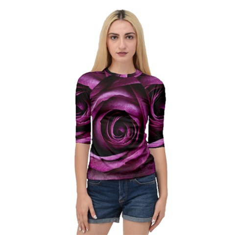 Plant Rose Flower Petals Nature Quarter Sleeve Raglan Tee by Sapixe