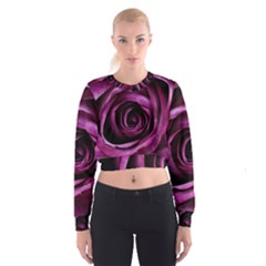 Plant Rose Flower Petals Nature Cropped Sweatshirt by Sapixe