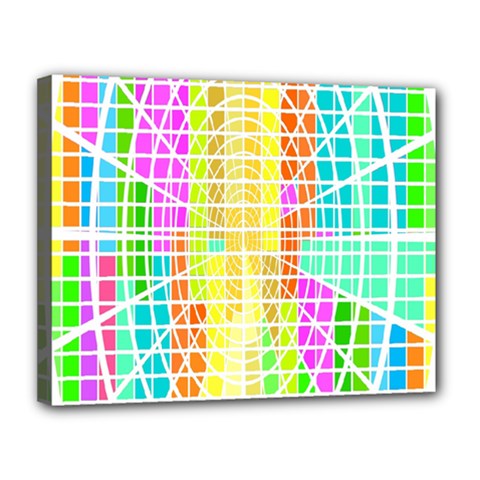 Abstract Squares Background Network Canvas 14  X 11  (stretched)