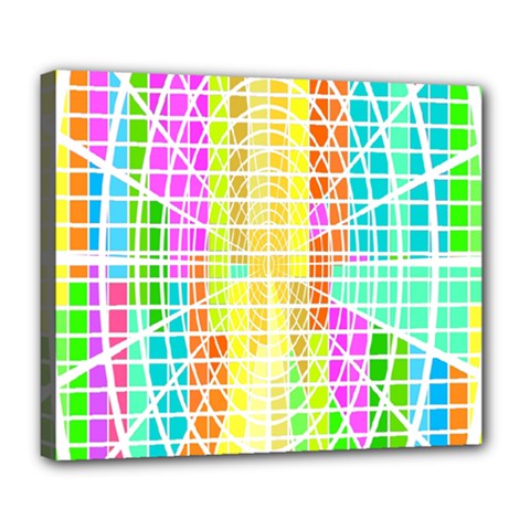 Abstract Squares Background Network Deluxe Canvas 24  X 20  (stretched) by Sapixe