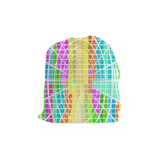 Abstract Squares Background Network Drawstring Pouch (medium) by Sapixe