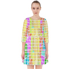 Abstract Squares Background Network Smock Dress by Sapixe