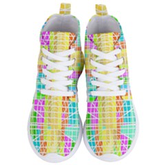 Abstract Squares Background Network Women s Lightweight High Top Sneakers