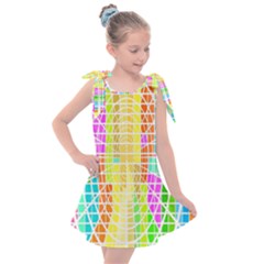 Abstract Squares Background Network Kids  Tie Up Tunic Dress