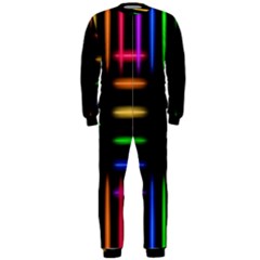 Neon Light Abstract Pattern Lines Onepiece Jumpsuit (men)  by Sapixe