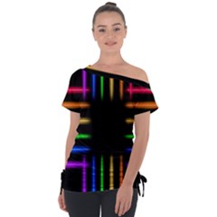 Neon Light Abstract Pattern Lines Tie-up Tee