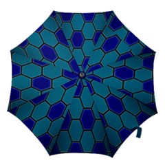 Hexagon Background Geometric Mosaic Hook Handle Umbrellas (large) by Sapixe