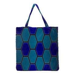 Hexagon Background Geometric Mosaic Grocery Tote Bag by Sapixe