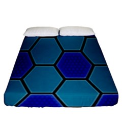 Hexagon Background Geometric Mosaic Fitted Sheet (king Size) by Sapixe