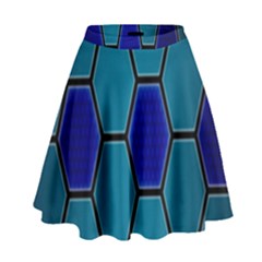 Hexagon Background Geometric Mosaic High Waist Skirt by Sapixe