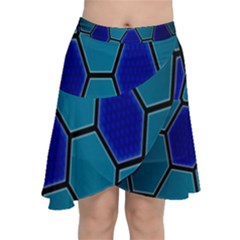 Hexagon Background Geometric Mosaic Chiffon Wrap Front Skirt by Sapixe