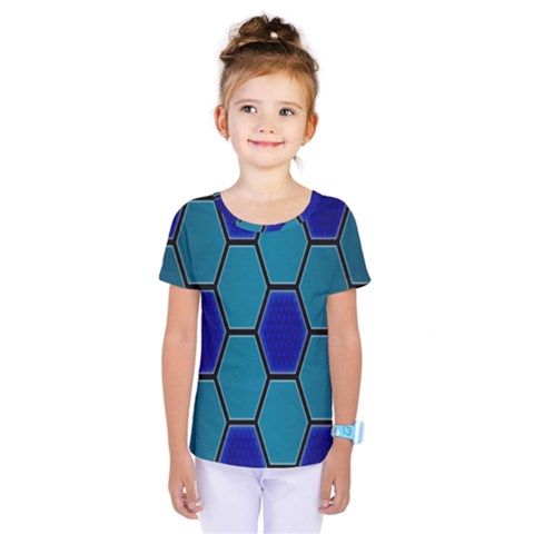 Hexagon Background Geometric Mosaic Kids  One Piece Tee by Sapixe