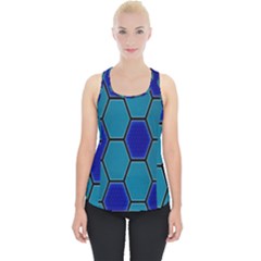 Hexagon Background Geometric Mosaic Piece Up Tank Top by Sapixe