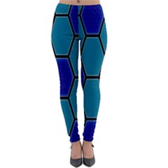 Hexagon Background Geometric Mosaic Lightweight Velour Leggings by Sapixe