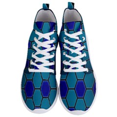 Hexagon Background Geometric Mosaic Men s Lightweight High Top Sneakers by Sapixe