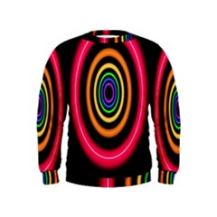 Neon Light Abstract Pattern Lines Kids  Sweatshirt by Sapixe