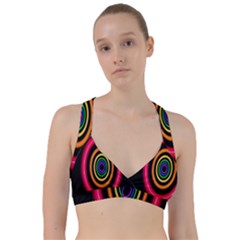 Neon Light Abstract Pattern Lines Sweetheart Sports Bra by Sapixe