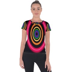 Neon Light Abstract Pattern Lines Short Sleeve Sports Top  by Sapixe