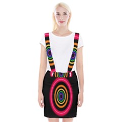 Neon Light Abstract Pattern Lines Braces Suspender Skirt by Sapixe