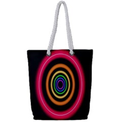 Neon Light Abstract Pattern Lines Full Print Rope Handle Tote (small) by Sapixe