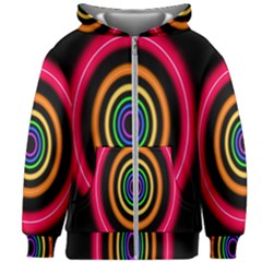 Neon Light Abstract Pattern Lines Kids Zipper Hoodie Without Drawstring by Sapixe