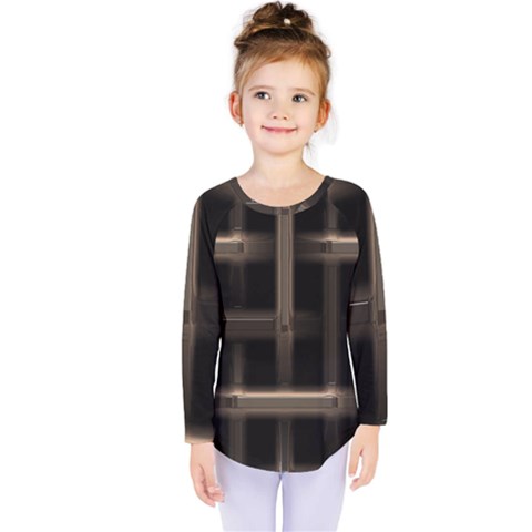 Metal Pattern Background Texture Kids  Long Sleeve Tee by Sapixe