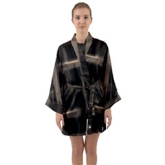 Metal Pattern Background Texture Long Sleeve Kimono Robe by Sapixe