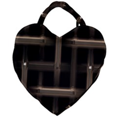 Metal Pattern Background Texture Giant Heart Shaped Tote by Sapixe